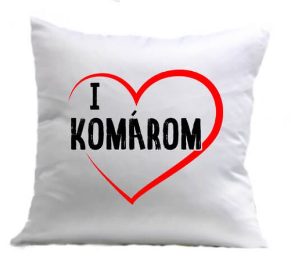 Párna I love Komárom fehér