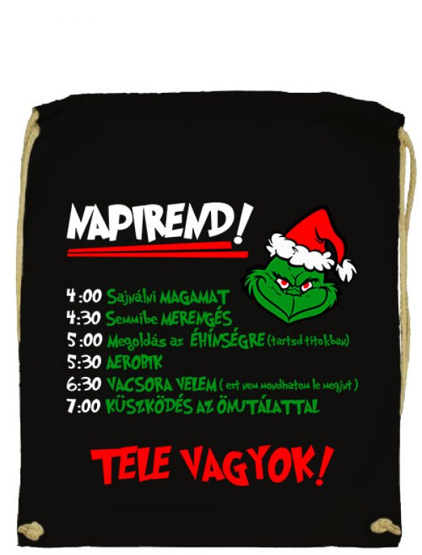 Grincs napirend- Prémium tornazsák