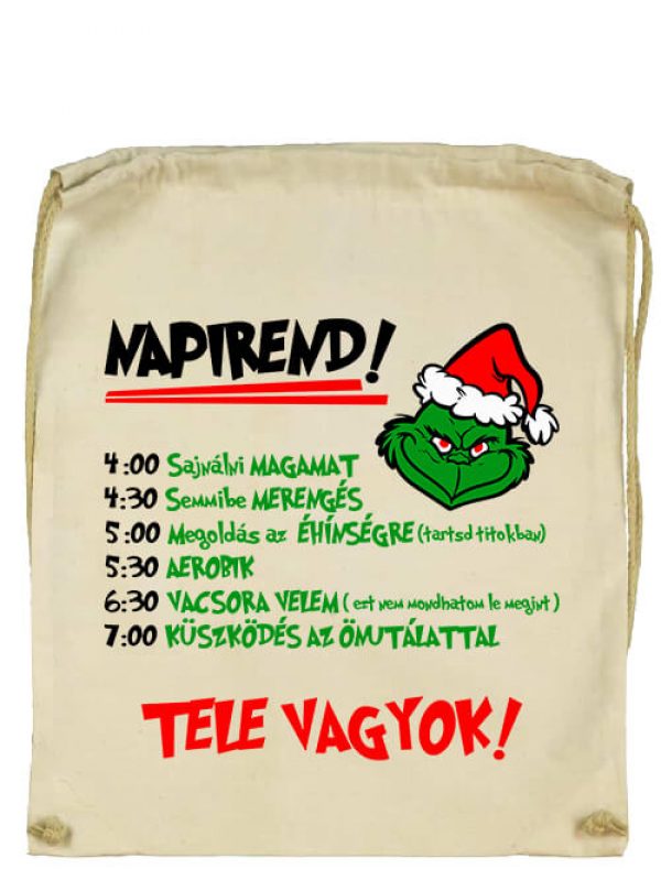 Grincs napirend- Basic tornazsák