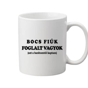 Bocs fiúk foglalt vagyok – Bögre