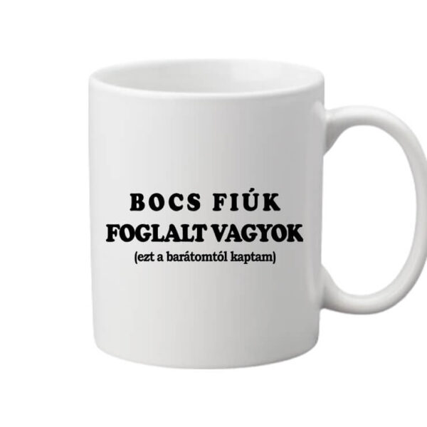 Bögre Bocs fiúk foglalt vagyok fehér