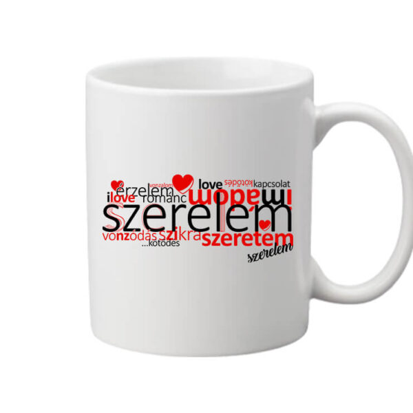Bögre Szerelem szeretem fehér