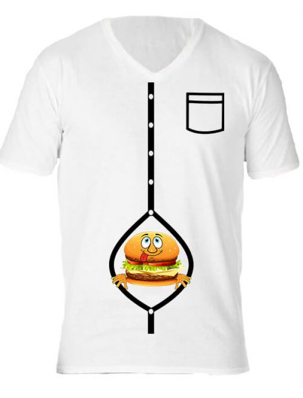 Hamburger - Férfi V nyakú póló