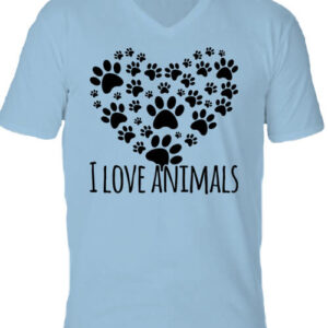 I love animals – Férfi V nyakú póló