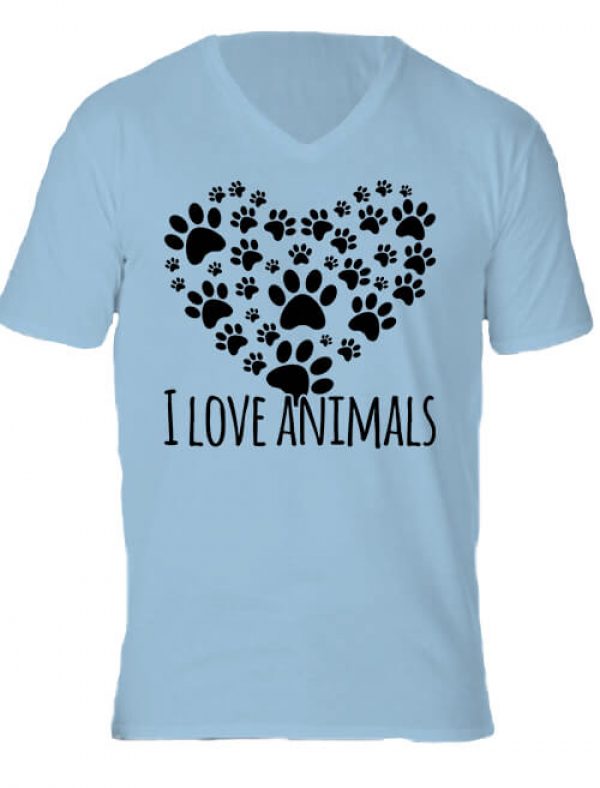 I love animals - Férfi V nyakú póló