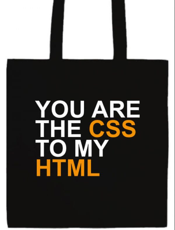 Hosszú fülű táska You are the CSS to my HTML fekete