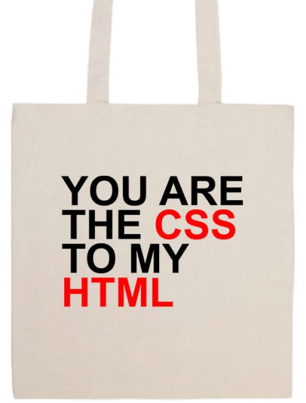 Hosszú fülű táska You are the CSS to my HTML natúr