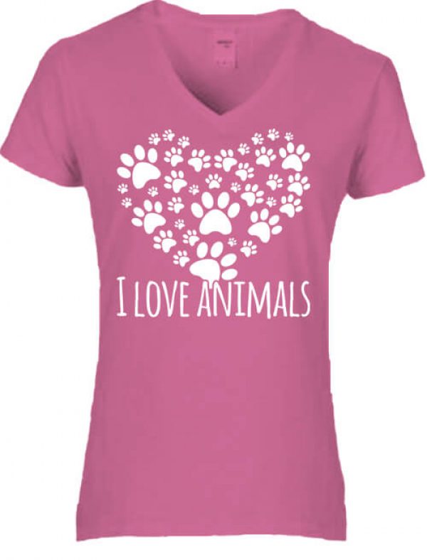 I love animals - Női V nyakú póló
