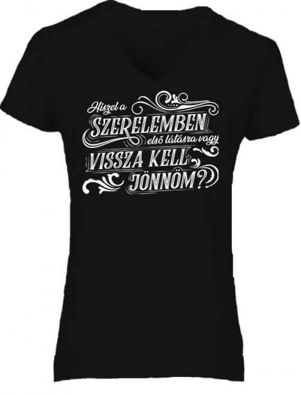 Szerelem első látásra - Női V nyakú póló