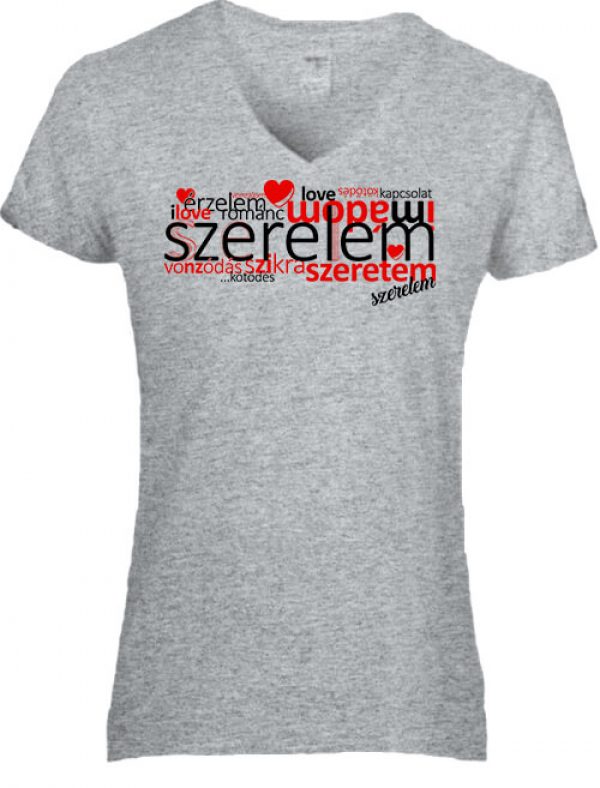Szerelem szeretem - Női V nyakú póló