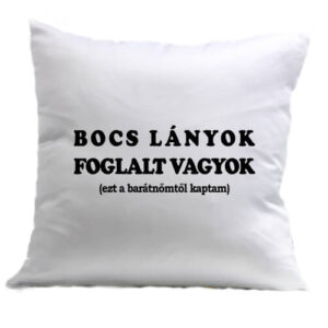 Bocs lányok foglalt vagyok – Párna