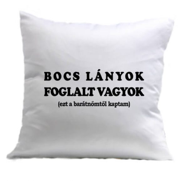 Párna Bocs lányok foglalt vagyok fehér