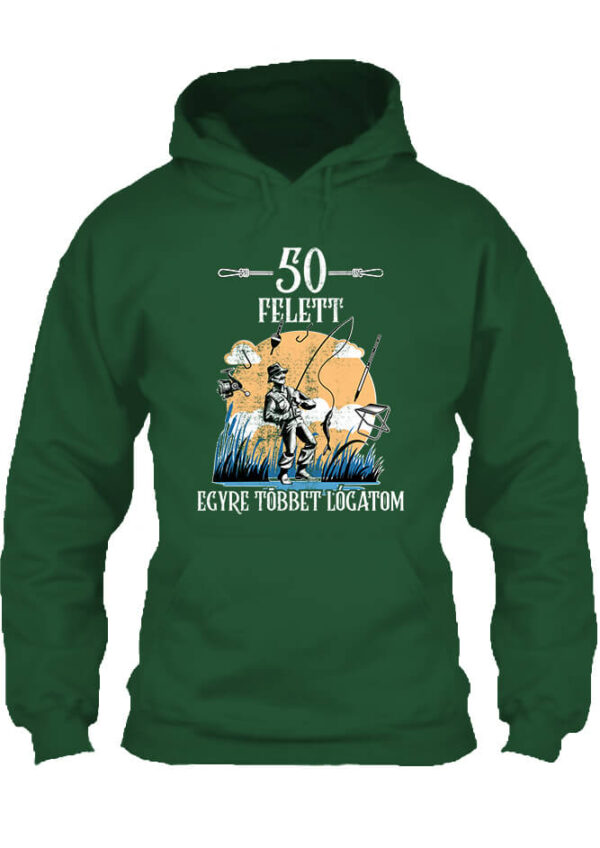 Horgász 50 felett - Unisex kapucnis pulóver