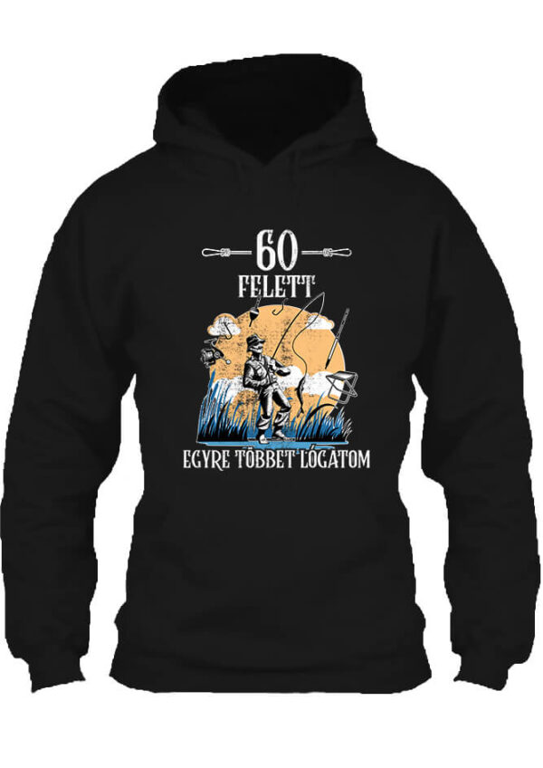 Horgász 60 felett - Unisex kapucnis pulóver
