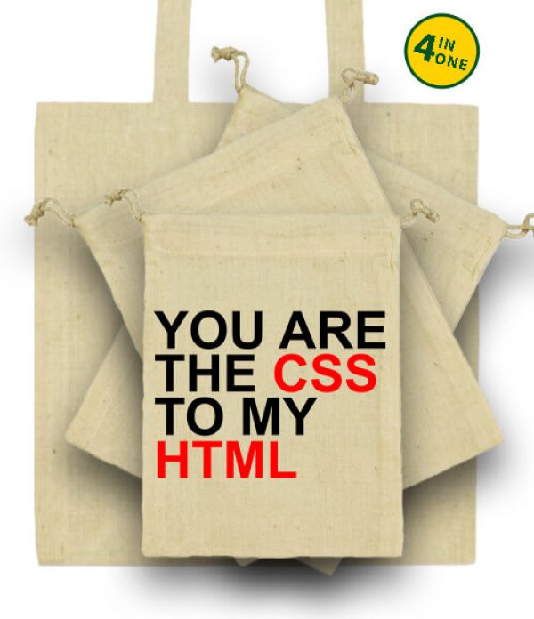 Táska szett You are the CSS to my HTML natúr