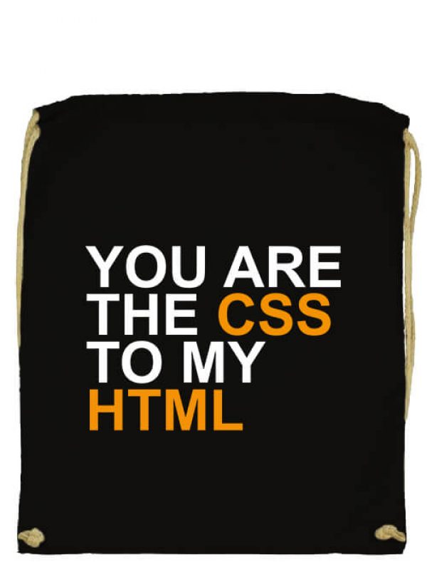 Tornazsák You are the CSS to my HTML fekete