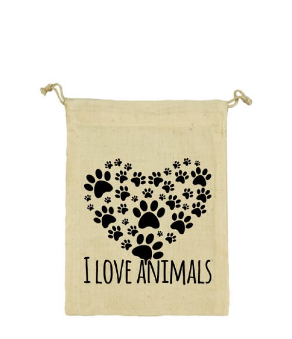 I love animals - Vászonzacskó kicsi