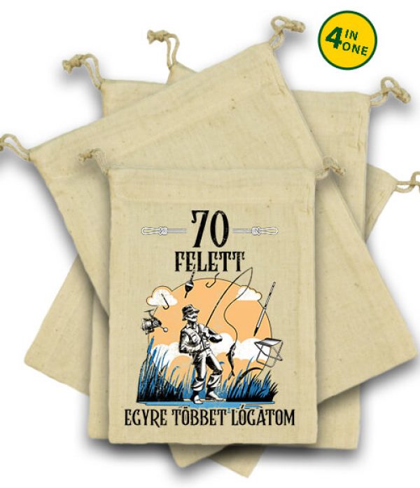 Horgász 70 felett - Vászonzacskó szett