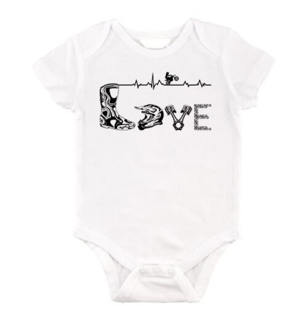 Baby body love motocross fehér