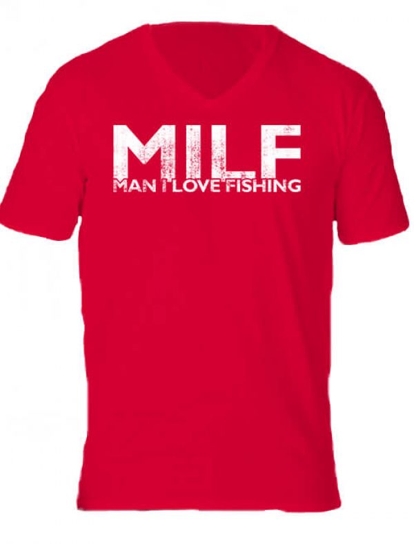 Férfi v nyakú póló milf fishing piros