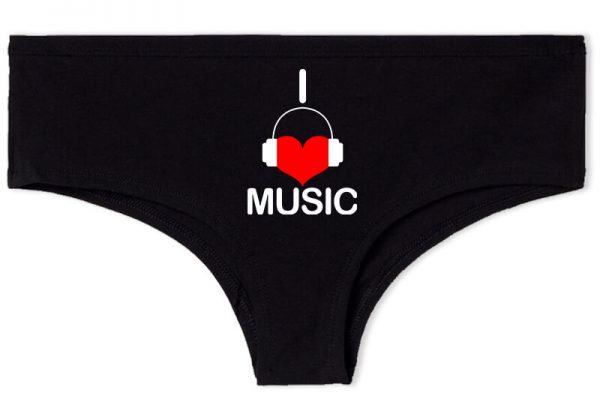 Francia bugyi I love music fekete