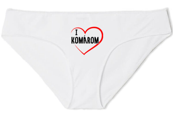Női bugyi I love Komárom fehér