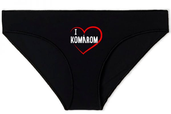 Női bugyi I love Komárom fekete