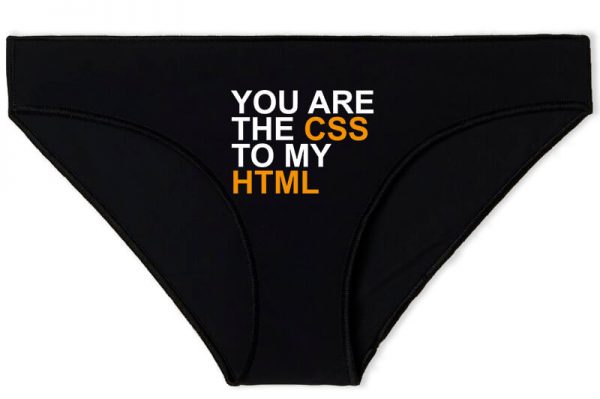 Női bugyi You are the CSS to my Html fekete