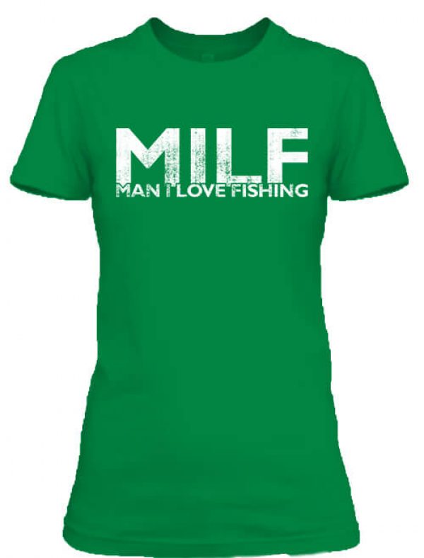 Női póló milf fishing élénkzöld