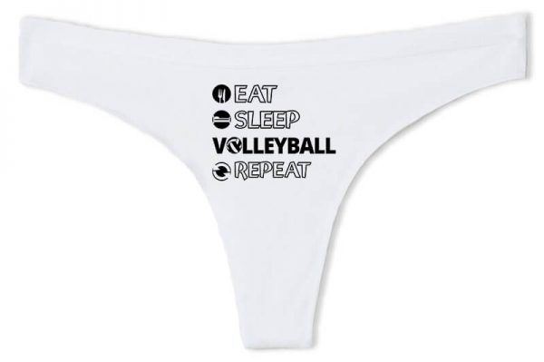 Tanga Eat sleep volleyball repeat fehér