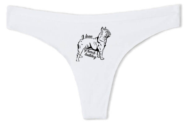 Tanga I love french bulldog fehér