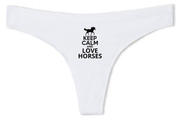 Tanga Keep calm and love horses fehér