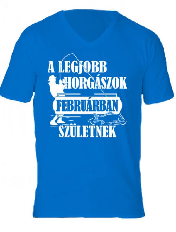 Februári horgászok - Férfi V nyakú póló