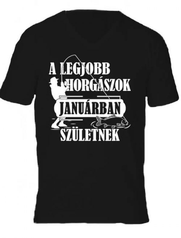 Januári horgászok - Férfi V nyakú póló