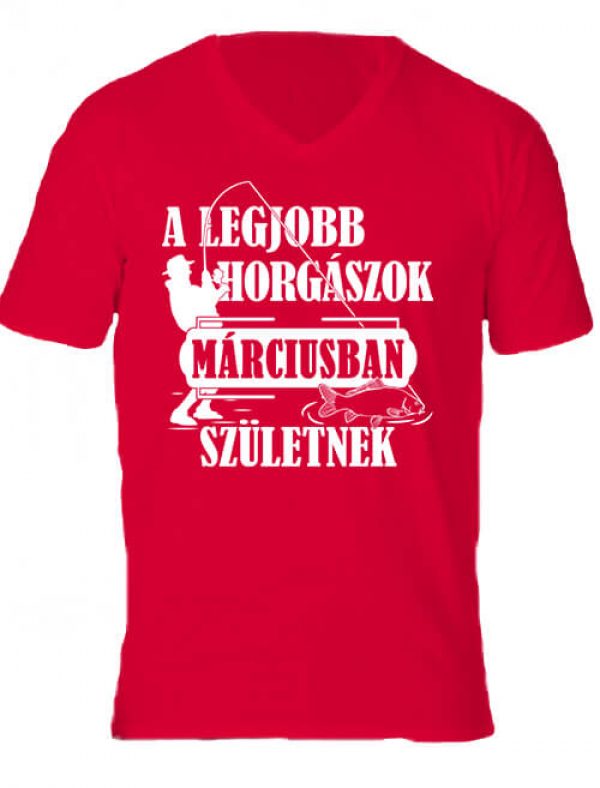 Márciusi horgászok - Férfi V nyakú póló