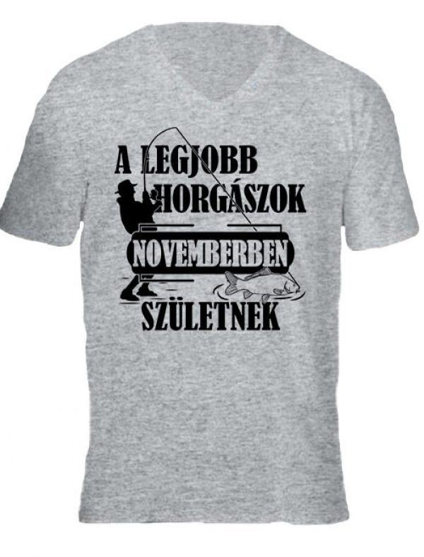 Novemberi horgászok - Férfi V nyakú póló