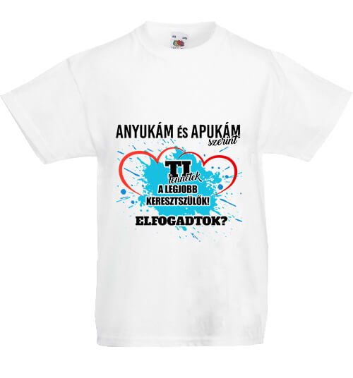Gyerek póló Keresztszülők fiú fehér Gyerek póló Keresztszülők fiú fehér