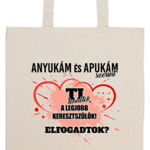 Keresztszülők lány- Prémium hosszú fülű táska
