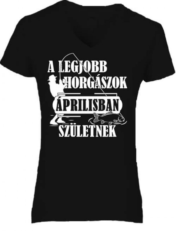 Áprilisi horgászok - Női V nyakú póló