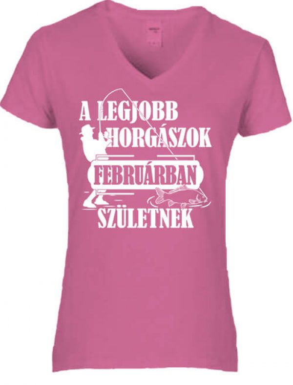 Februári horgászok - Női V nyakú póló