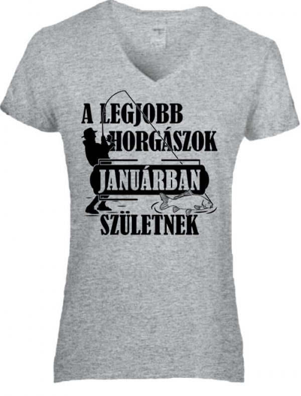 Januári horgászok - Női V nyakú póló