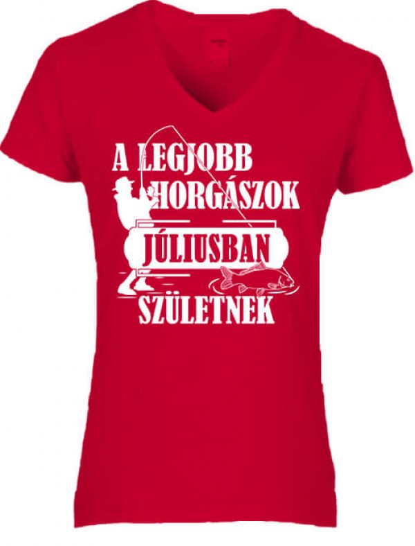 Júliusi horgászok - Női V nyakú póló
