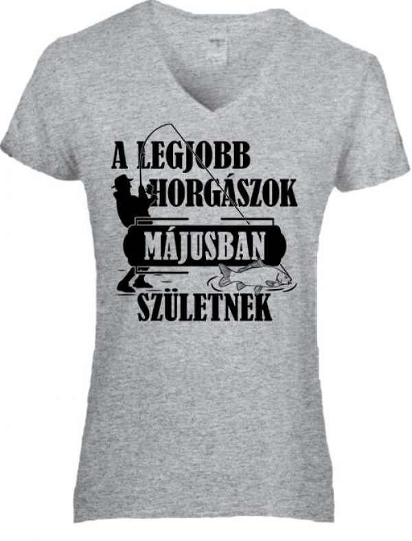 Májusi horgászok - Női V nyakú póló