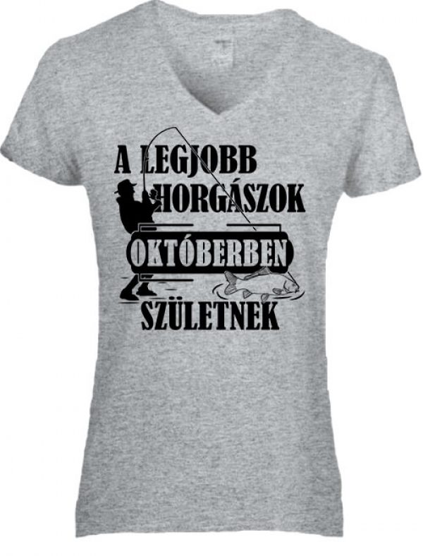 Októberi horgászok - Női V nyakú póló