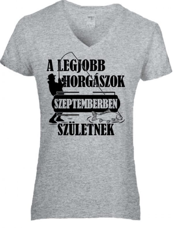 Szeptemberi horgászok - Női V nyakú póló