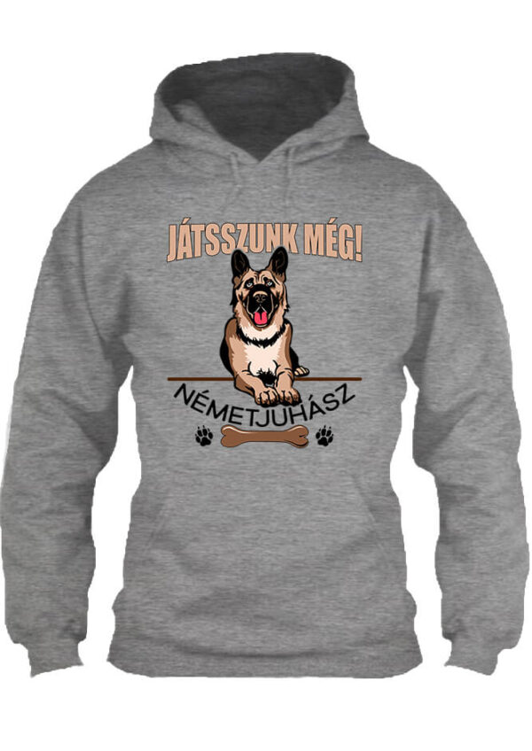 Játékos németjuhász - Unisex kapucnis pulóver