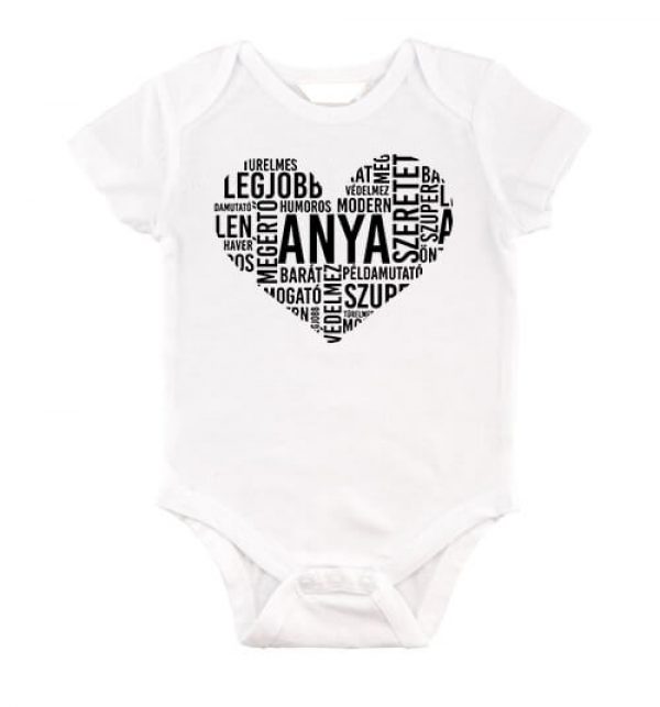 Baby body anyai szív fehér