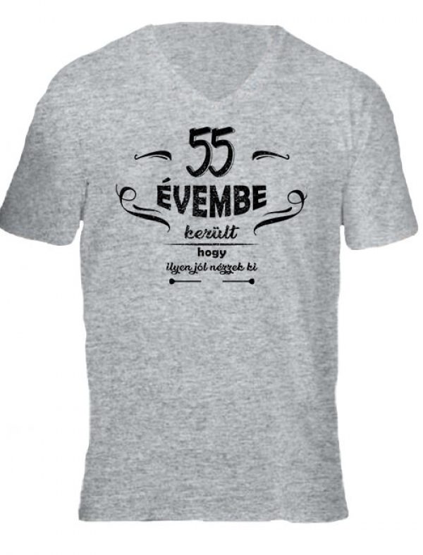 55 évembe születésnap - Férfi V nyakú póló
