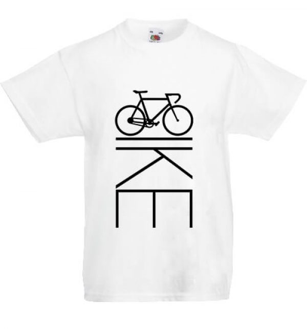 Gyerek póló Bicikli kerékpár fehér