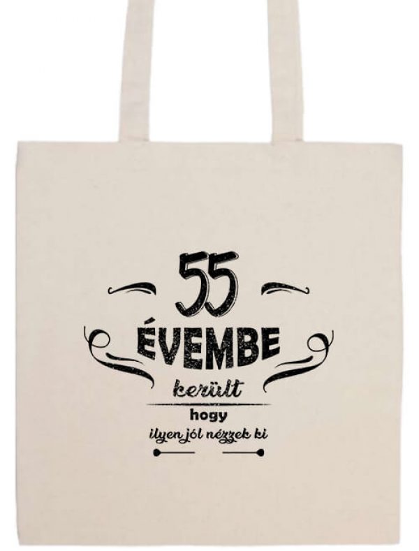 55 évembe születésnap- Prémium hosszú fülű táska